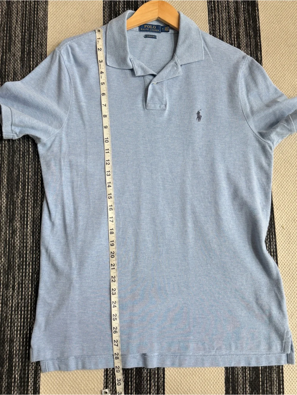 Ralph‎ Lauren Men's Classic Fit Heather Light Blue Polo Shirt Size M